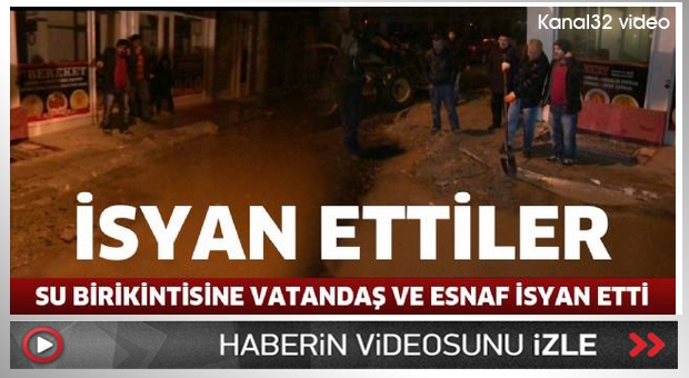 Su birikintisine vatandaş ve esnaf isyan etti