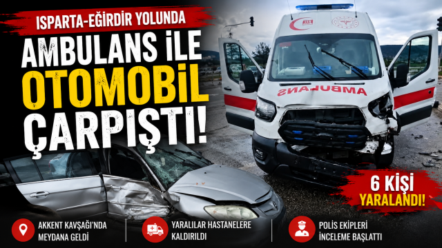 Akkent Kavşağı'nda Ambulans ile Otomobil &Ccedil;arpıştı: 6 Yaralı