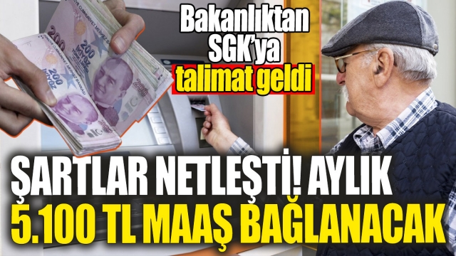 Aylık 5 bin 100 TL maaş bağlanacak