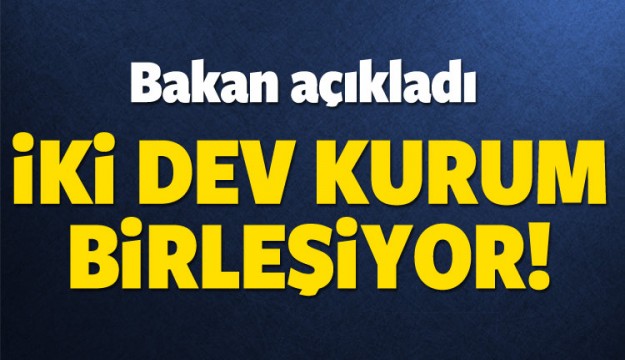 Bakan açıkladı! İki dev kurum birleşiyor