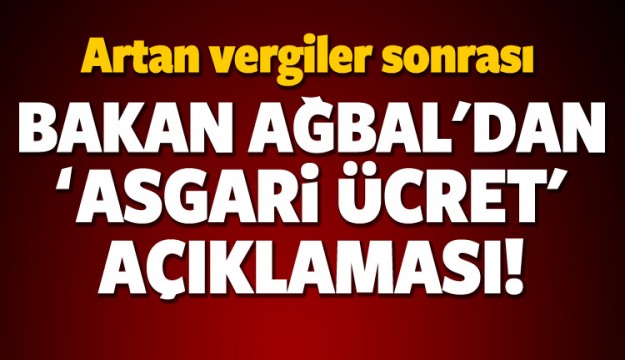 Bakan Ağbal'dan asgari ücret açıklaması