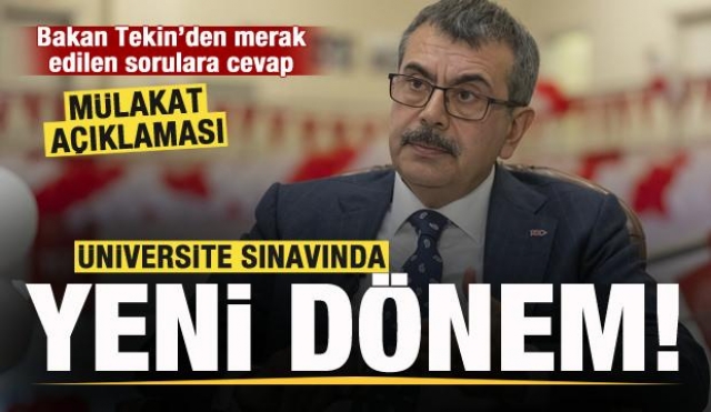 Bakan Tekin'den Üniversite Sınavları ve Yeni Müfredat Açıklaması