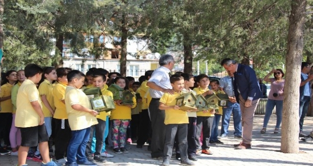 Bucak'ta okul bahçelerine kuş yuvası