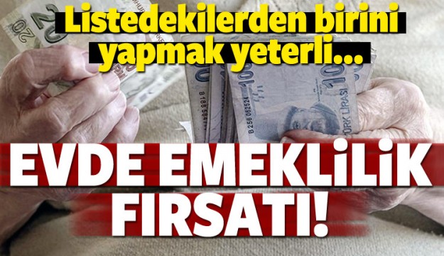 Bunlardan birini yapana evde emeklilik fırsatı