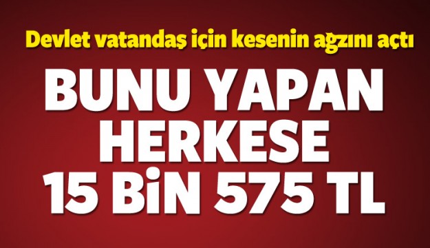 BUNU YAPANA DEVLETTEN 15 BİN 575 LİRA DESTEK