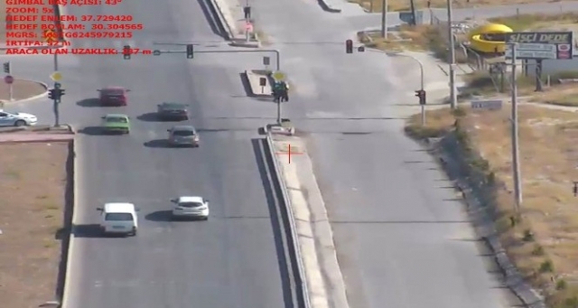 Burdur'da Drone ile trafik denetimi