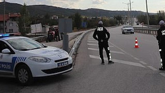 Burdur'da helikopter destekli trafik denetimi