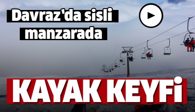 Davraz’da sisli manzarada kayak keyfi  