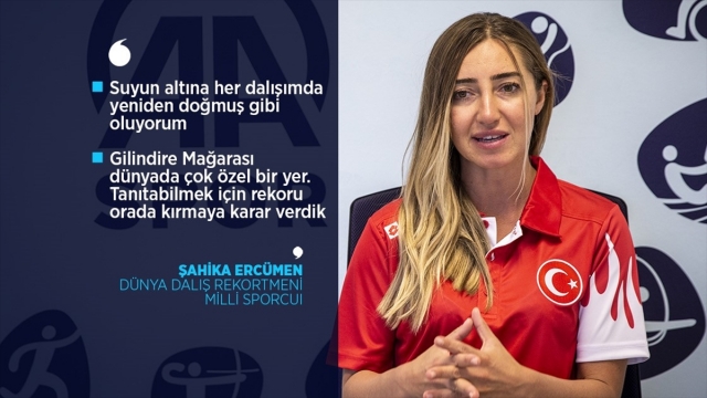 Dünya dalış rekortmeni milli sporcu Ercümen: Benim için suyun altı ikinci bir ev
