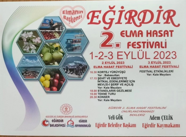 Eğirdir 2. Elma Hasat Festivali Heyecanı 2-3 Eylül'de Başlıyor