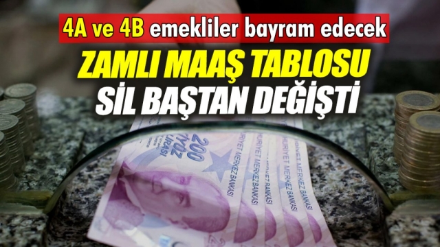 Emekliler için zamlı maaş tablosu ortaya çıktı.