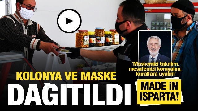 Esnafa Isparta'da üretilen maske ve kolonya dağıtıldı