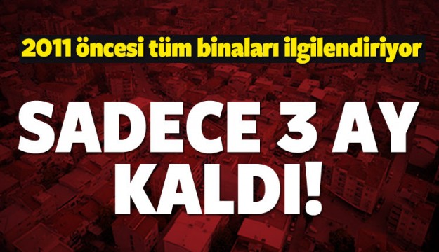 Ev alıp satacaklar dikkat! Sadece 3 ay kaldı