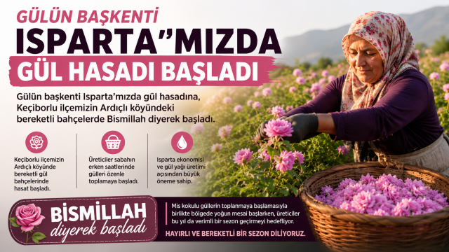 G&uuml;l&uuml;n başkenti olarak bilinen Isparta&rsquo;da g&uuml;l hasadı sezonu başladı
