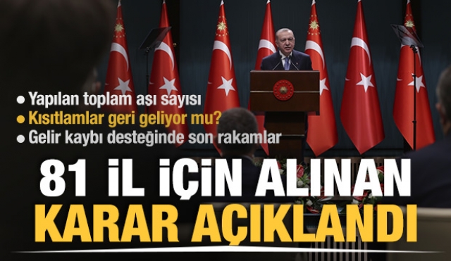 HABER: 81 İL İÇİN ALINAN KARARLAR AÇIKLANDI
