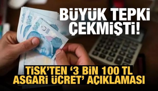 Haber Ajansı: TİSK, 3100 TL'lik asgari ücret teklifini yalanlandı