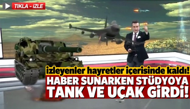 Haber sunarken stüdyoya tank ve uçak girdi!