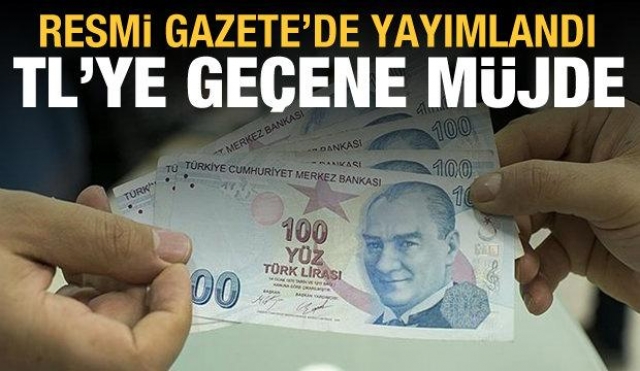 Haber: Türk Lirasına (TL'ye) geçene müjde...!
