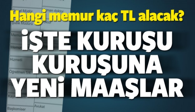 HANGİ MEMUR KAÇ TL ALACAK?