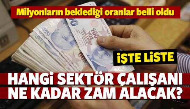 Hangi sektör çalışanı ne kadar zam alacak! İşte liste