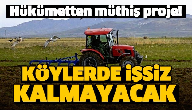 Hükümetten müthiş proje! Köylerde işsiz kalmayacak