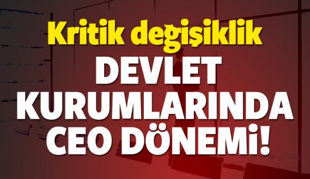 İdari yapı değişiyor! Kamuda CEO dönemi