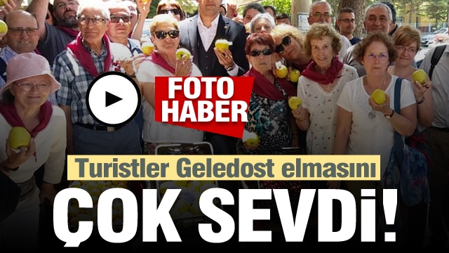 ispanyol turistler Gelendost elmasını çok sevdi
