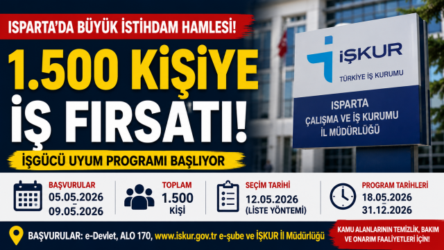 Isparta&rsquo;da 1.500 Kişiye İş Fırsatı