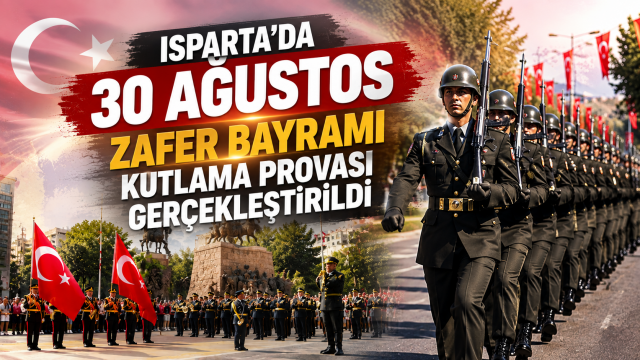 Isparta&rsquo;da 30 Ağustos Zafer Bayramı Kutlama Provası Ger&ccedil;ekleştirildi
