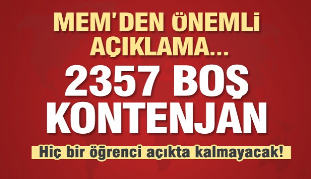 Isparta’da hiçbir öğrenci açıkta kalmayacak! 2357 boş kontenjan...