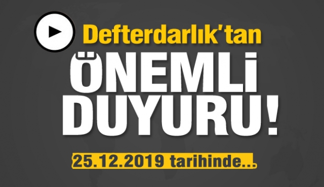 ISPARTA DEFTERDARLIĞI'NDAN ÖNELİ DUYURU