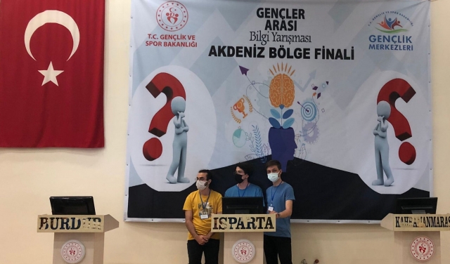 ISPARTA GENÇLİK MERKEZLERİ BİLGİ YARIŞMASINDA BÖLGE BİRİNCİSİ OLDU