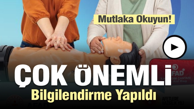 Isparta il Afet'den çok önemli ilk yardım bildirisi...