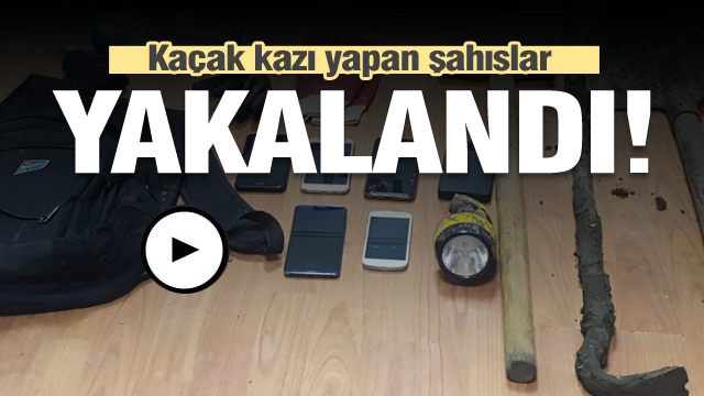 Isparta kaçak kazı yapan şahısları jandarma yakaladı