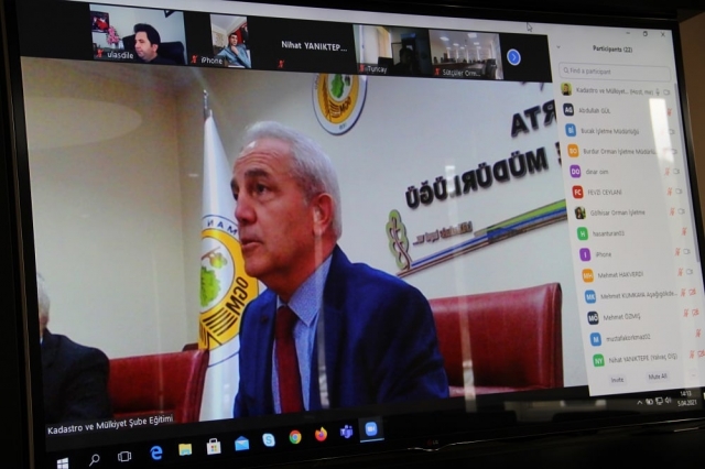 Isparta Orman Bölge Müdürlüğünde Kadastro ve Mülkiyet Şubesi Eğitimi Video Konferans Yöntemiyle Yapıldı