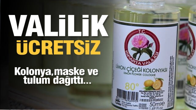 Isparta Valiliği ücretsiz kolonya, maske ve tulum dağıttı