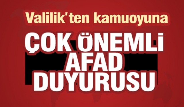 Isparta Valiliği'nden AFAD Duyurusu...