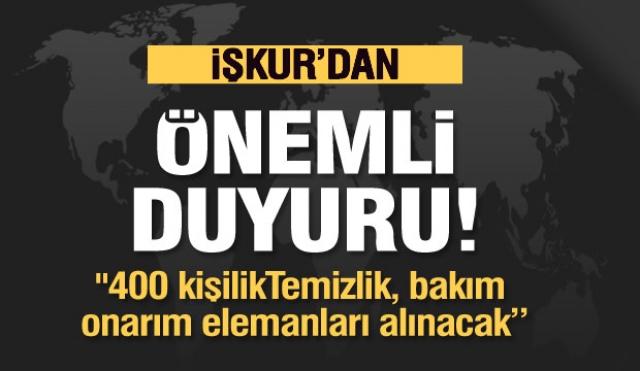 Isparta'da 400 kişilik temizlik, onarım, bakım elemanları alınacak