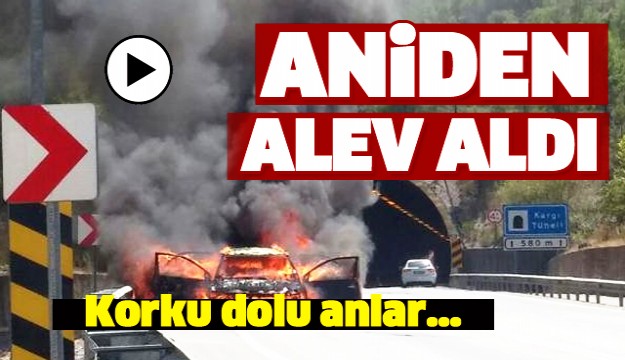 ISPARTA'DA ARAÇ YANGINI! KORKU DOLU ANLAR...