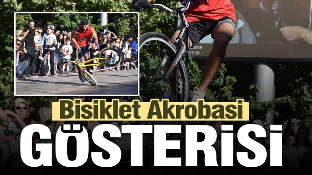 Isparta'da bisiklet akrobasi gösterisi