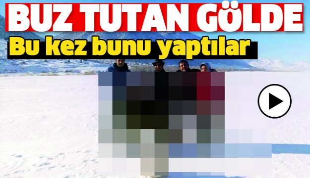 ISPARTA'DA BUZ TUTAN GÖLÜN ÜSTÜNDE BUNU YAPTILAR