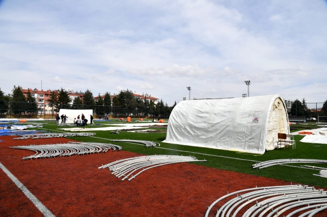 Isparta'da çadır kurulumu tatbikatı gerçekleştirildi