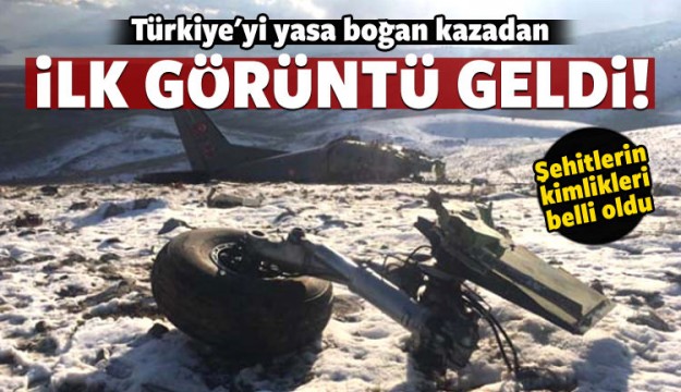 Isparta'da düşen uçağın enkazı görüntülendi!