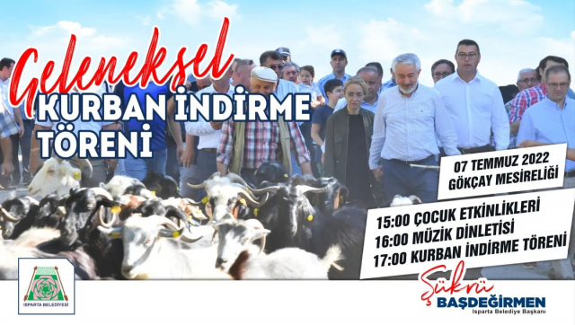 Isparta'da geleneksel kurban indirme töreni yapılacak