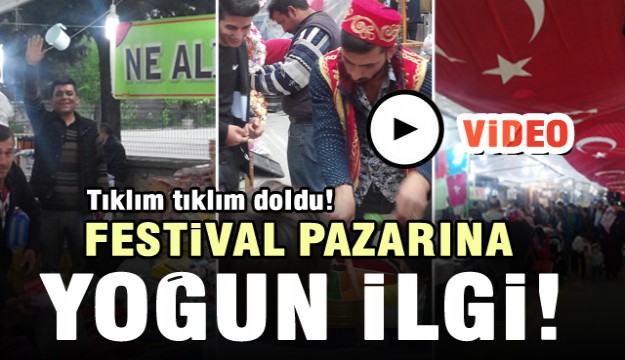 Isparta'da kurulan festival pazarı  yoğun ilgi gördü