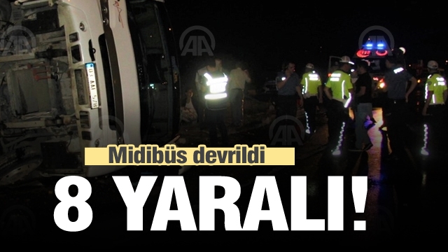 Isparta'da midibüs devrildi: 8 yaralı