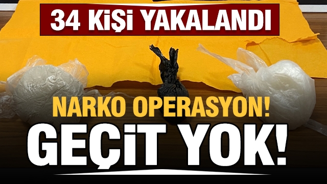 Isparta'da narkotik operasyon: 34 şüpheli şahıs yakalandı