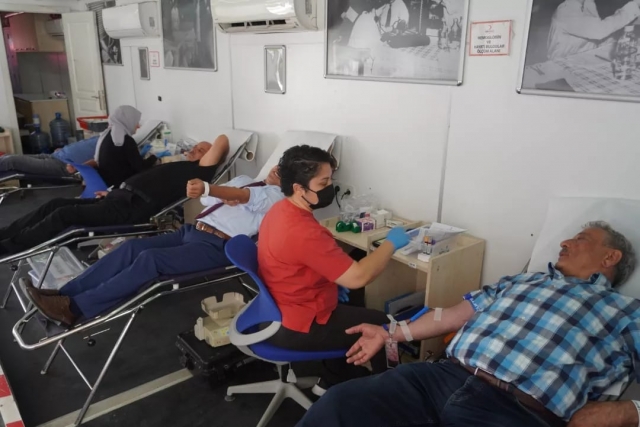 Isparta'da Oda başkanları kan bağışladı