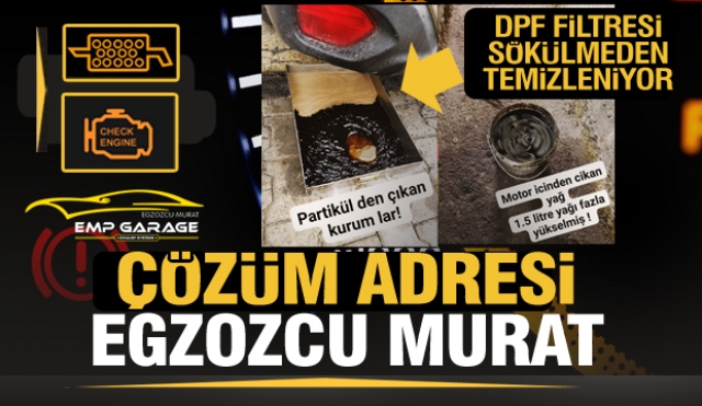 Isparta'da partikül filtresini sökmeden temizliği Egzozcu Murat'ta