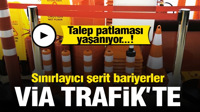 Isparta'da sınırlayıcı krom şerit  bariyer via trafik'te